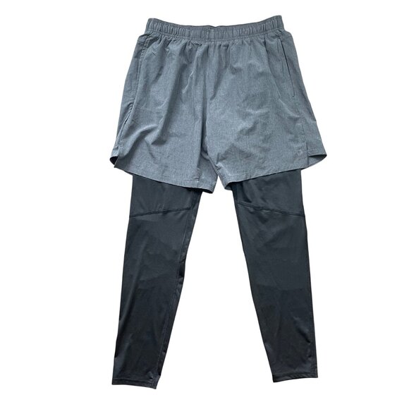 Skora‎ Qwick-Dry Performance Shorts Attached Leggings Men's Medium Gray Running - Picture 1 of 11
